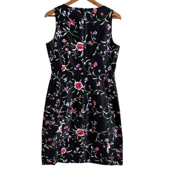 Fiori di Zucca Silk Embroidered ditzy Floral Shift Dress size 6 Feminie - Picture 2 of 11